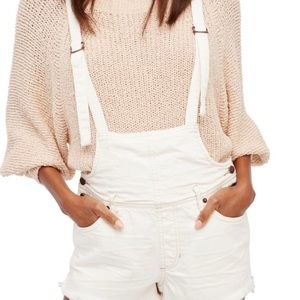 White free people overalls size 26 NWT